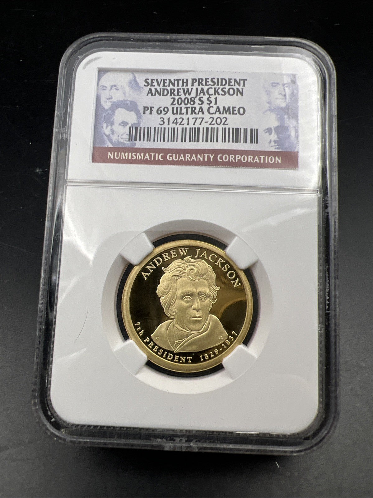 2008 S Andrew Jackson Proof Presidential Dollar Coin NGC PF69 UCAM #202