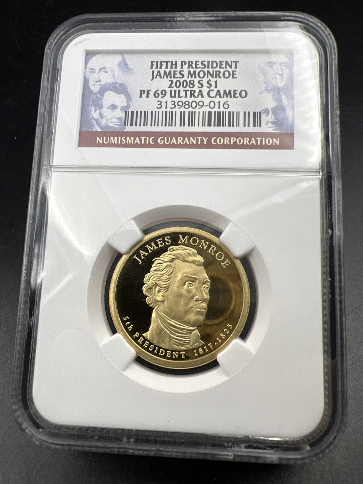 2008 S James Monroe Proof Presidential Dollar Coin NGC PF69 UCAM #016