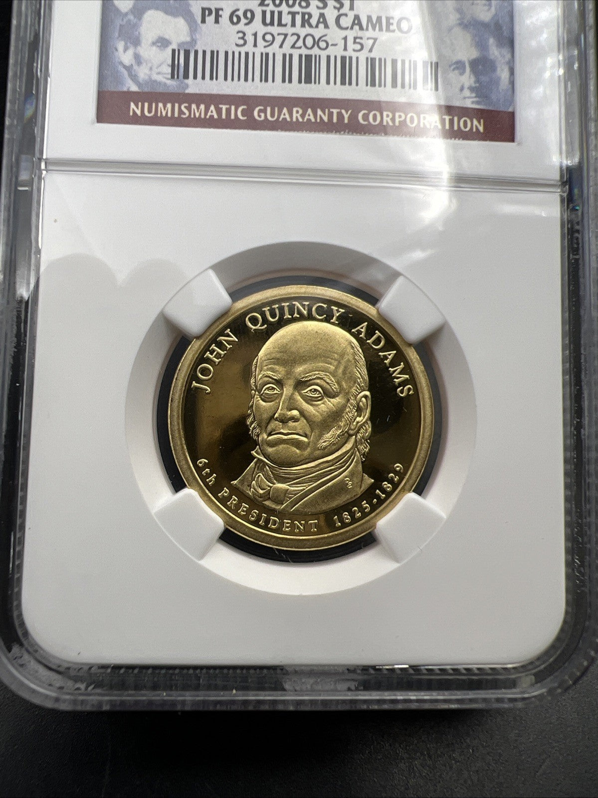 2008 S John Quincy Adams Proof Presidential Dollar Coin NGC PF69 UCAM #157