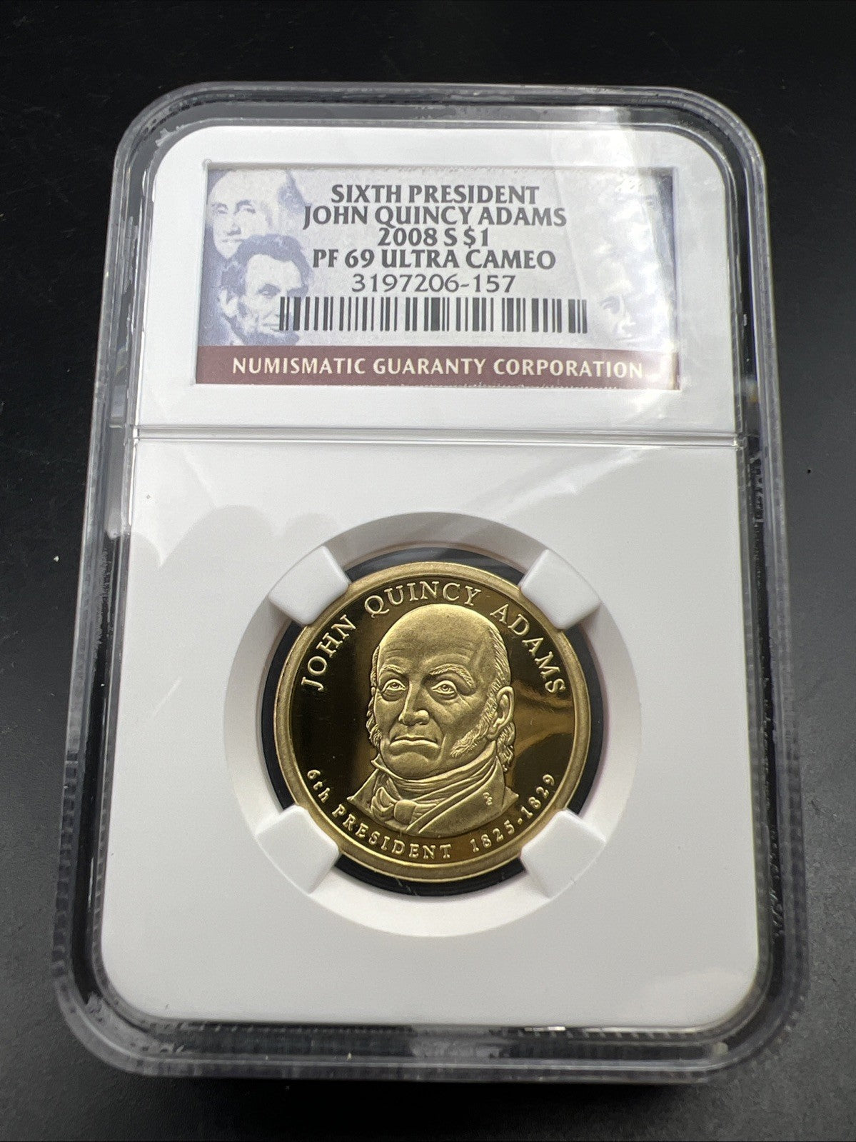 2008 S John Quincy Adams Proof Presidential Dollar Coin NGC PF69 UCAM #157