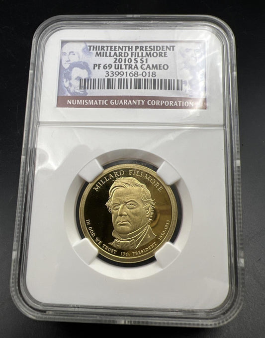 2010 S $1 Millard Fillmore Presidential Dollar Coin NGC PF69 UCAM Proof #075
