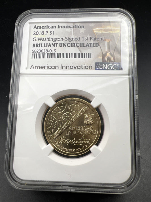 2018 P $1 American Innovation George Washington Dollar NGC BU #019