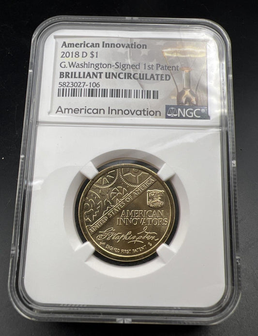 2018 D $1 American Innovation George Washington Dollar NGC BU