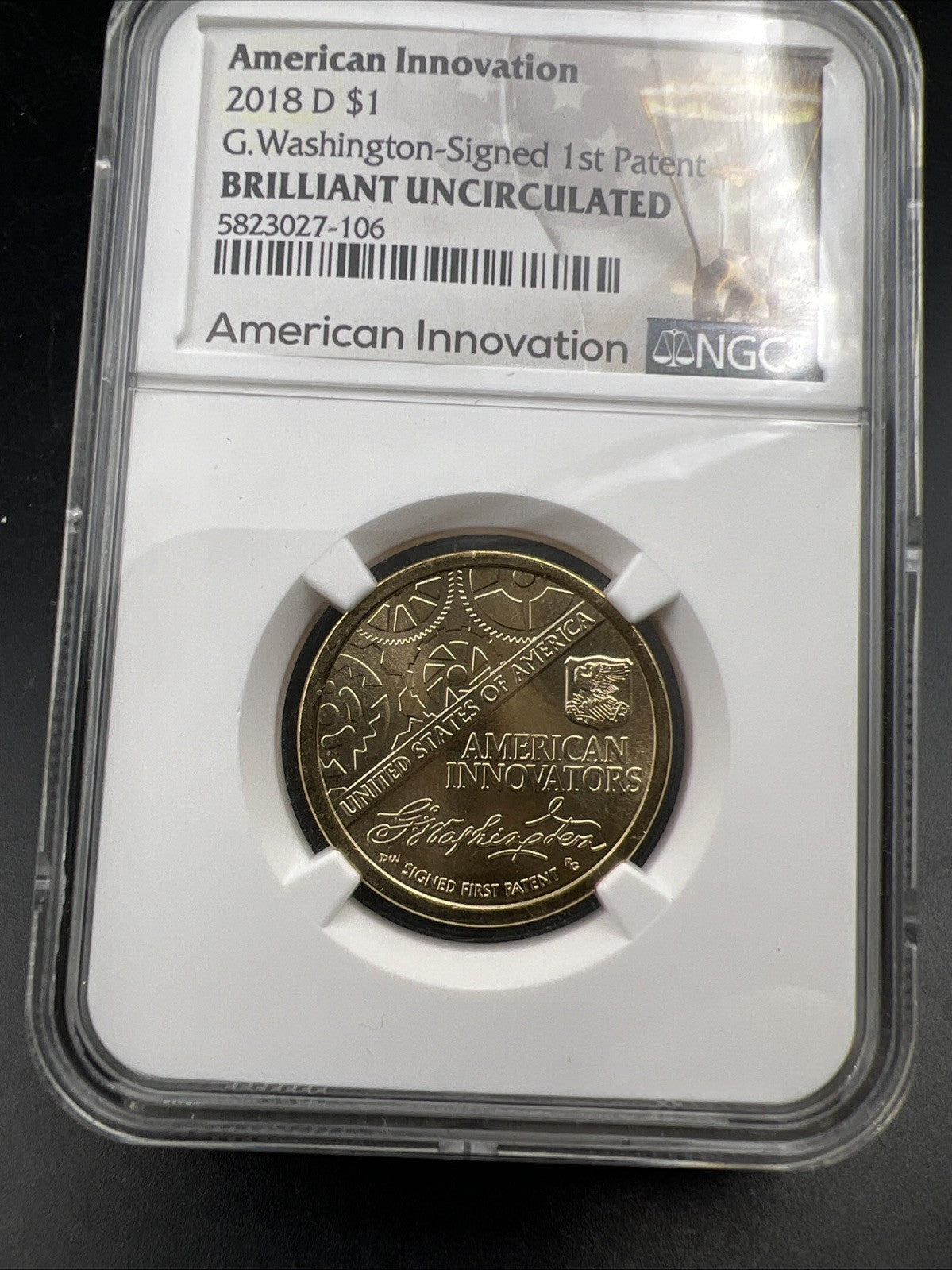 2018 D $1 American Innovation George Washington Dollar NGC BU