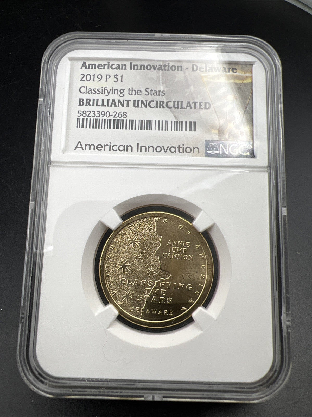 2019 P $1 American Innovation Delaware Dollar Coin Classifying Stars NGC BU