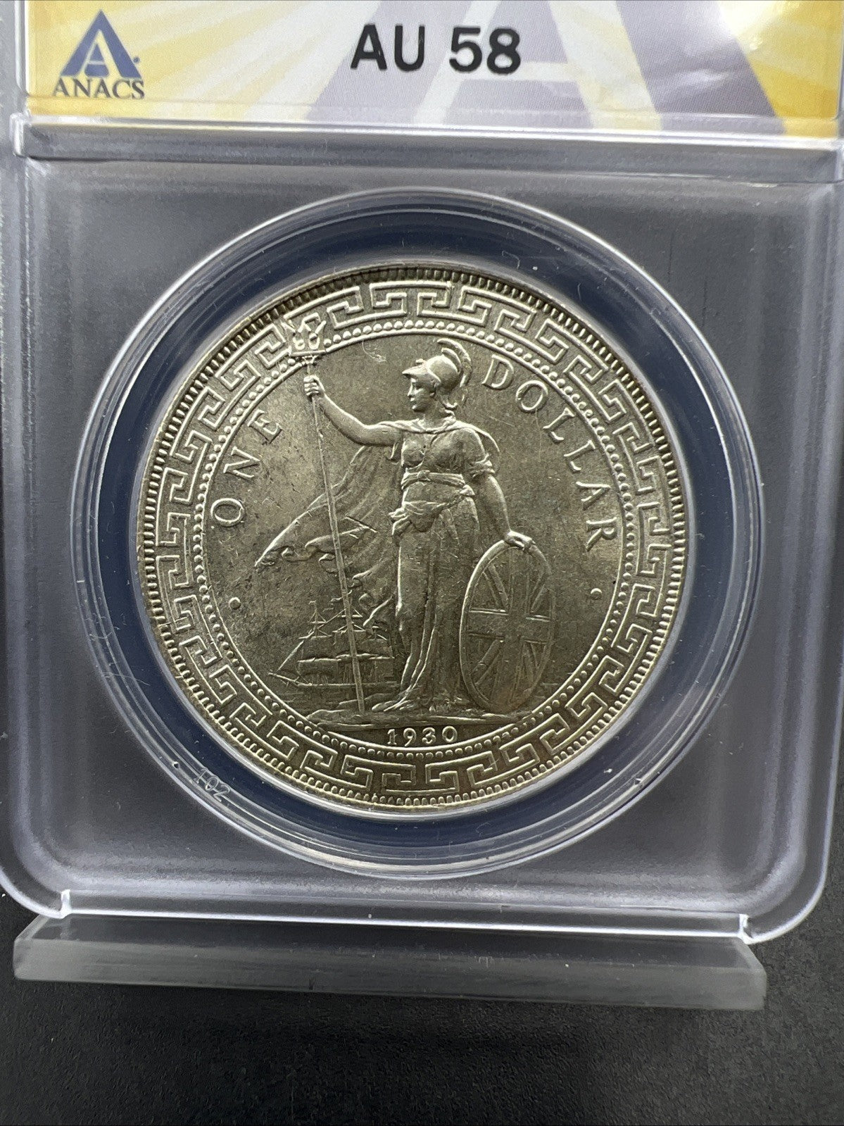 1930 L London Mint Great Britain British Trade Dollar ANACS AU58 CH AU