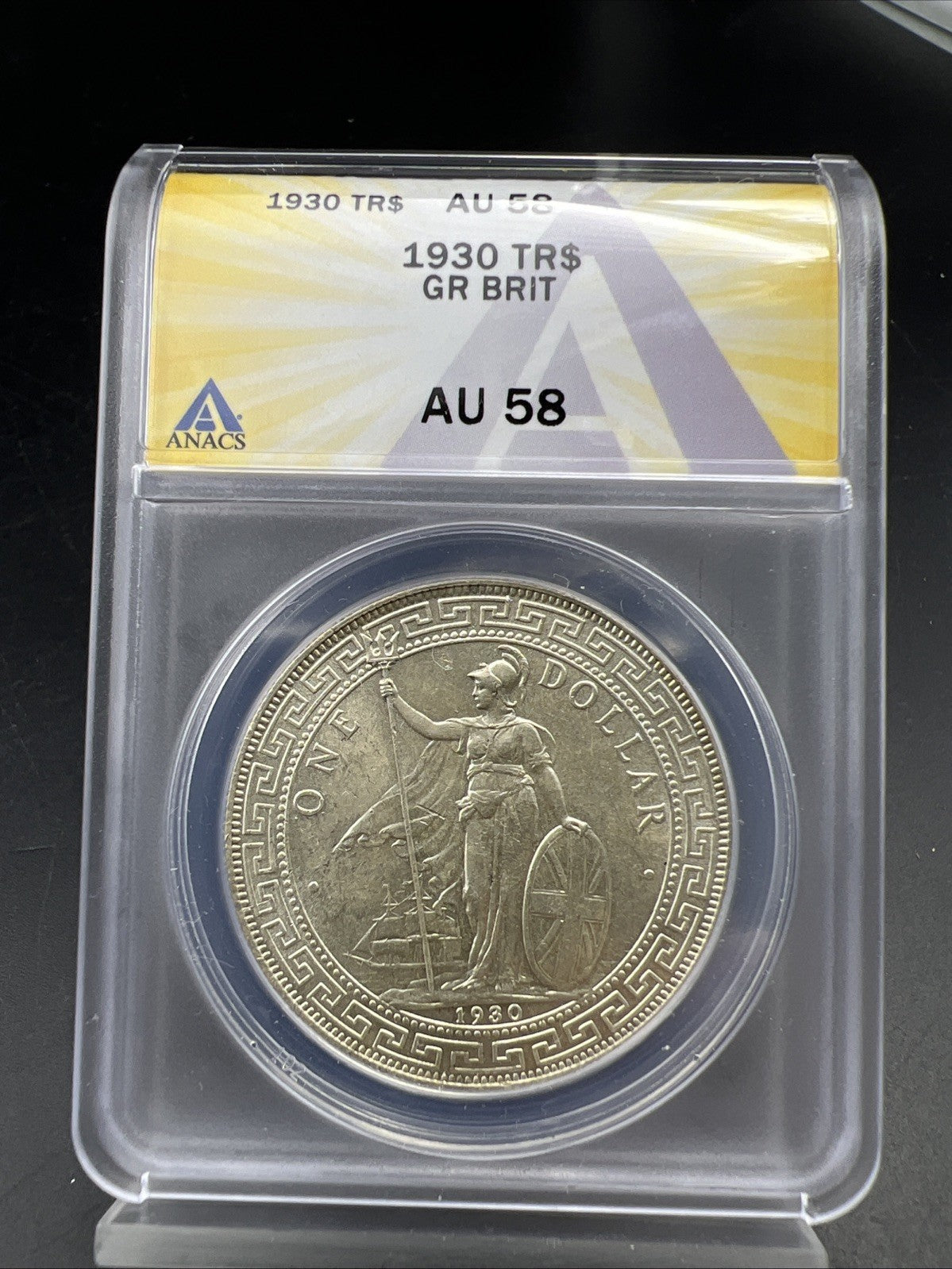 1930 L London Mint Great Britain British Trade Dollar ANACS AU58 CH AU