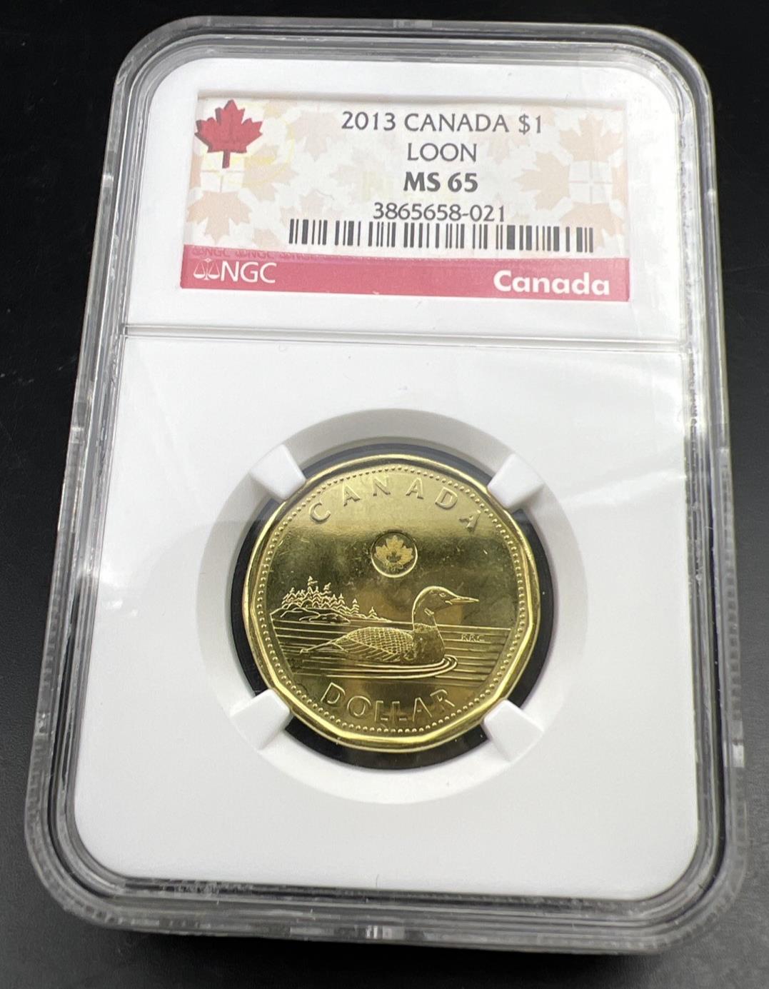 2013 Canada $1 Loon Loonie MS65 Gem BU UNC Dollar Coin