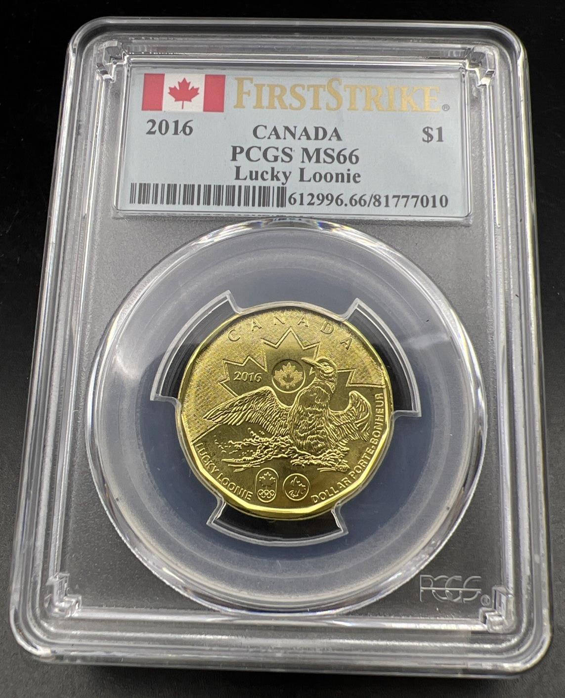 2016 Canada $1 Lucky Loonie Coin PCGS MS66 First Strike
