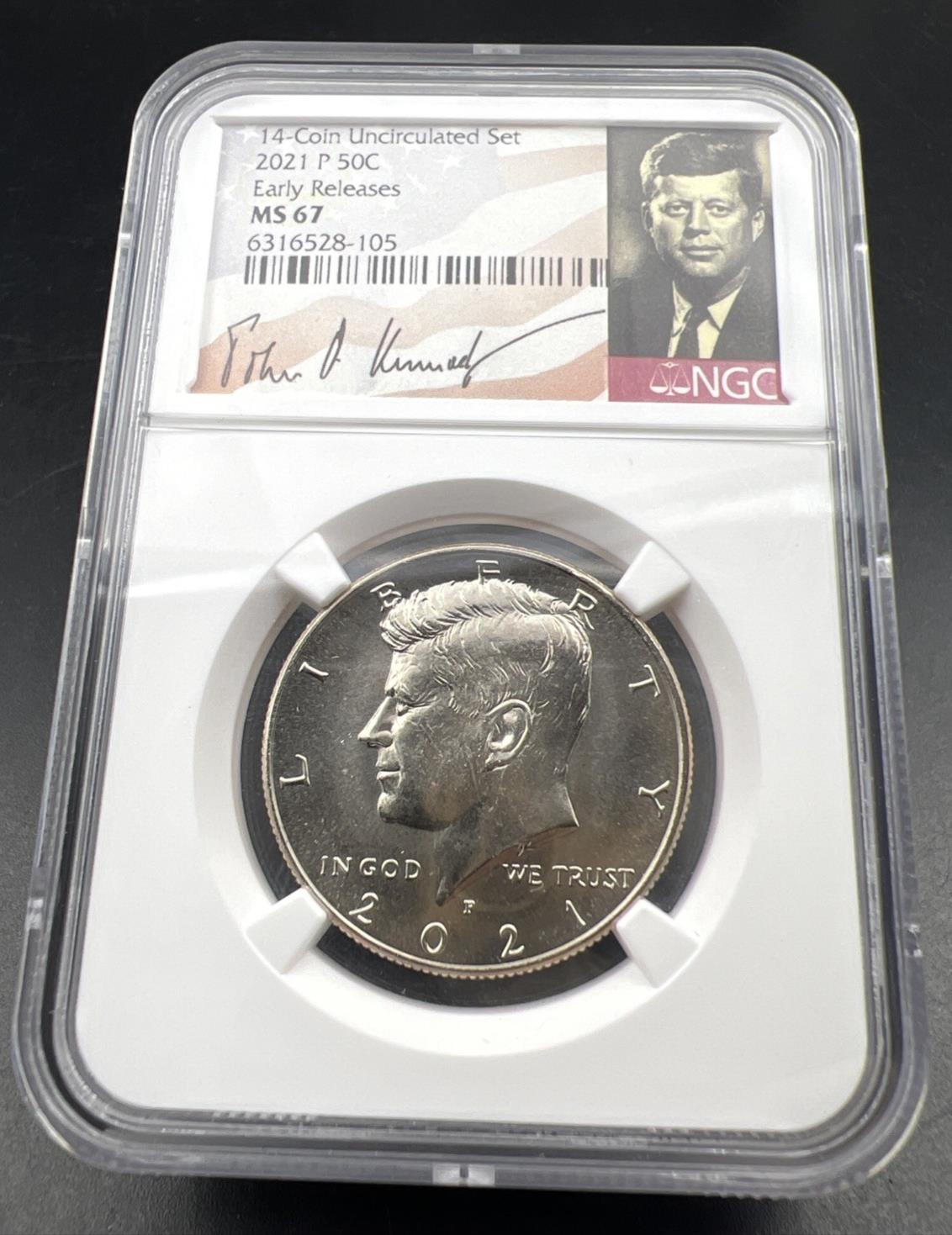 2021 P 50c Kennedy Copper Nickel Half Dollar Coin NGC MS67 Gem BU Certified