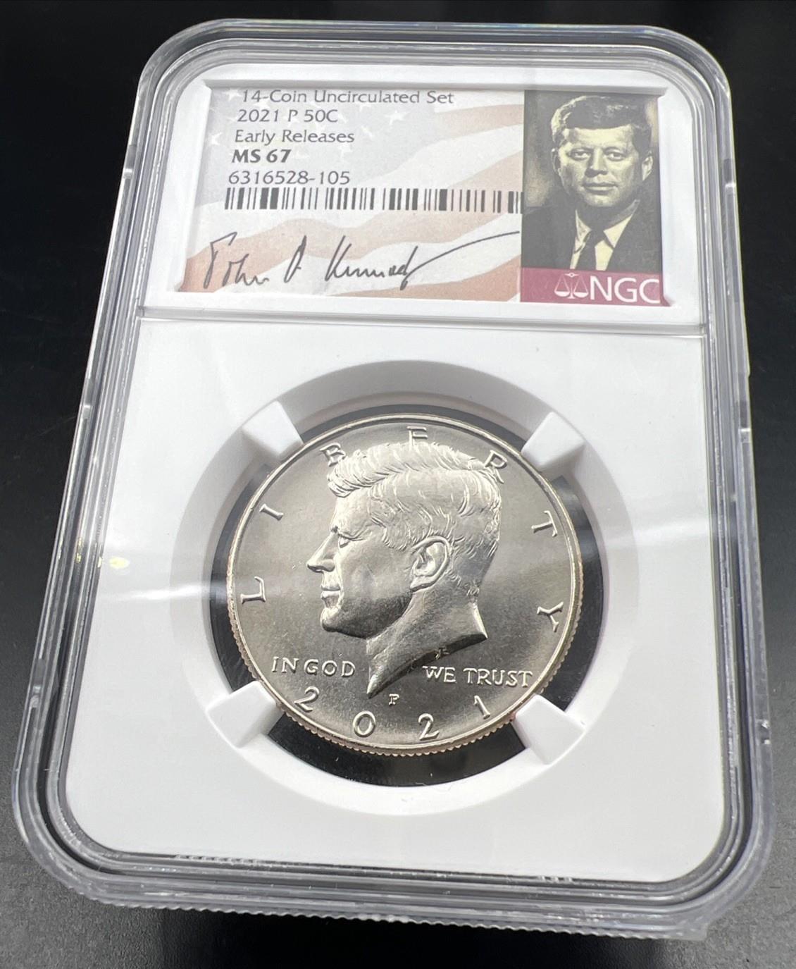 2021 P 50c Kennedy Copper Nickel Half Dollar Coin NGC MS67 Gem BU Certified