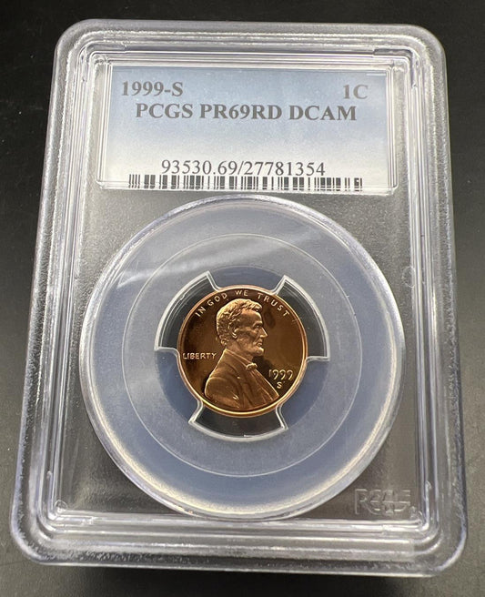 1999 S 1c Lincoln Memorial Cent Coin PCGS PR69 DCAM #54