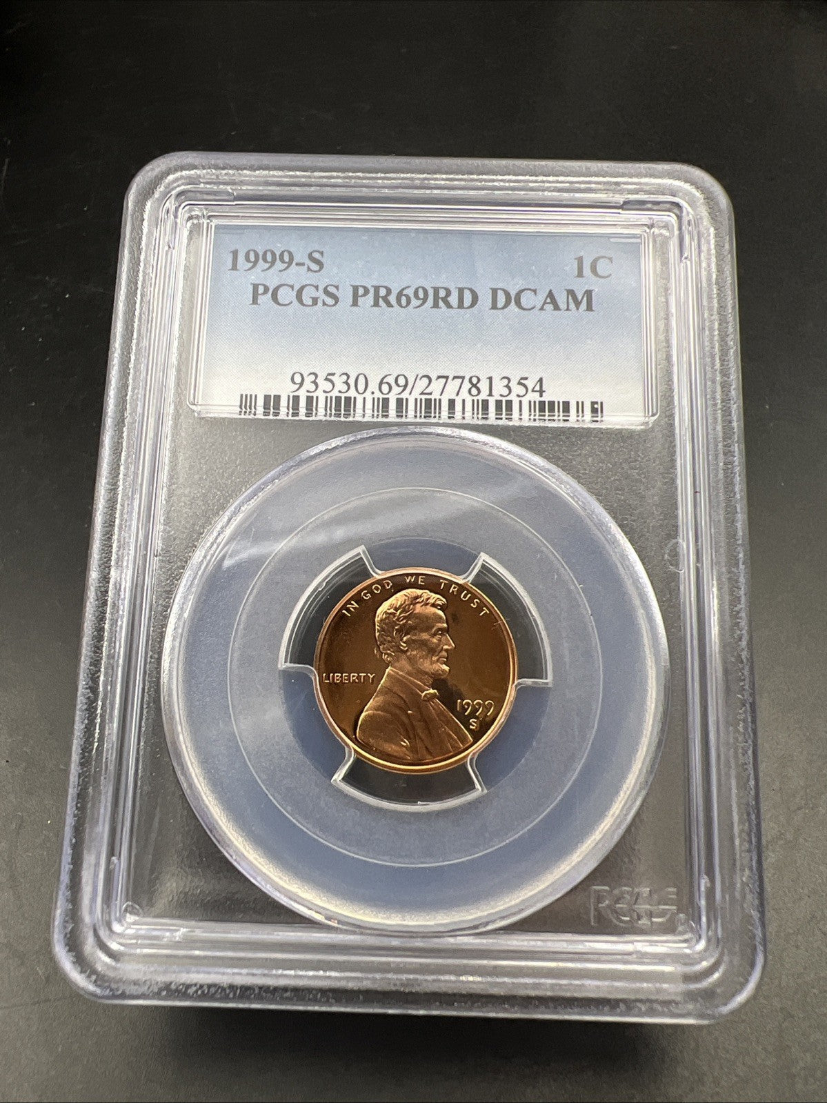1999 S 1c Lincoln Memorial Cent Coin PCGS PR69 DCAM #54