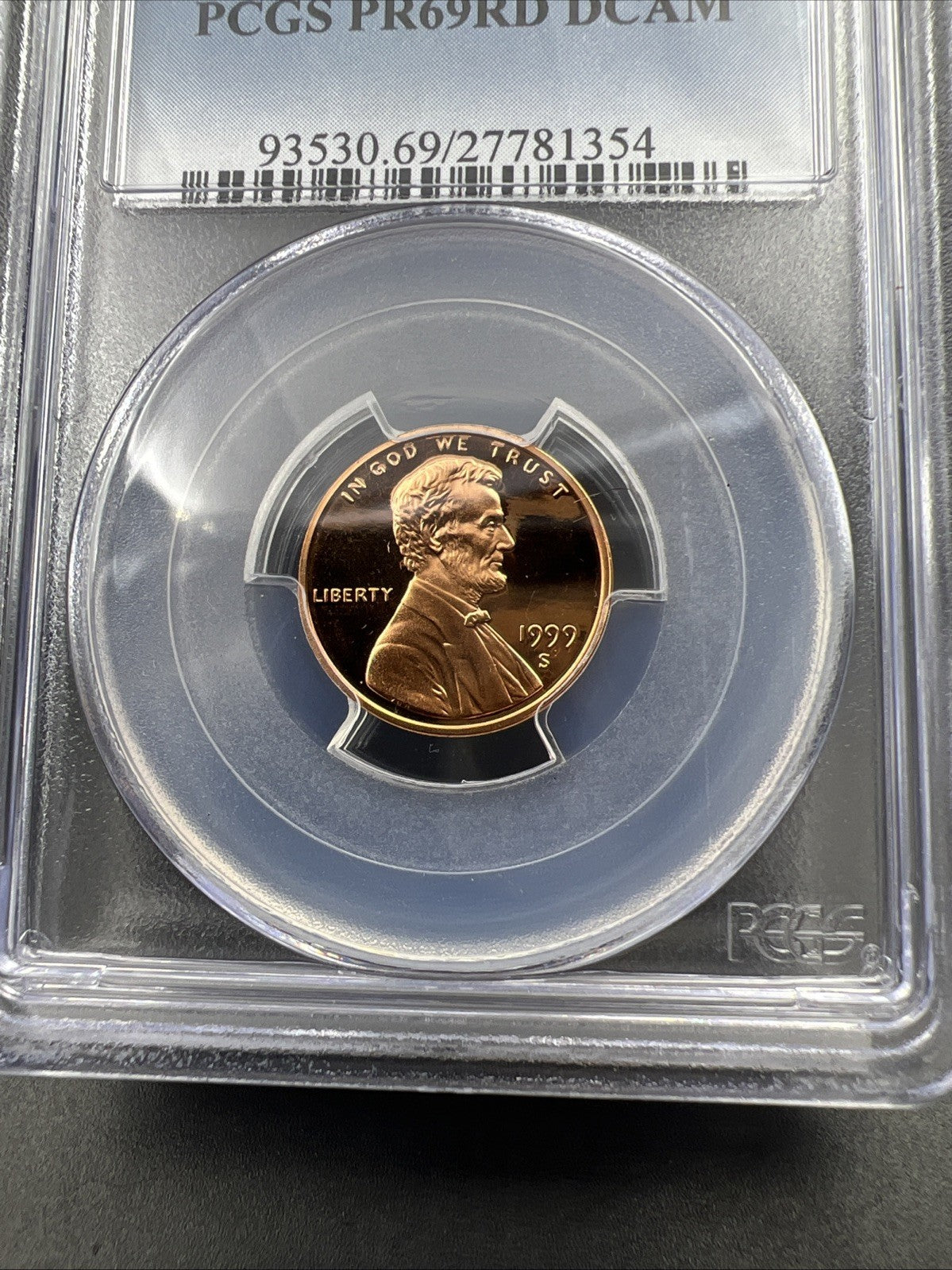 1999 S 1c Lincoln Memorial Cent Coin PCGS PR69 DCAM #54