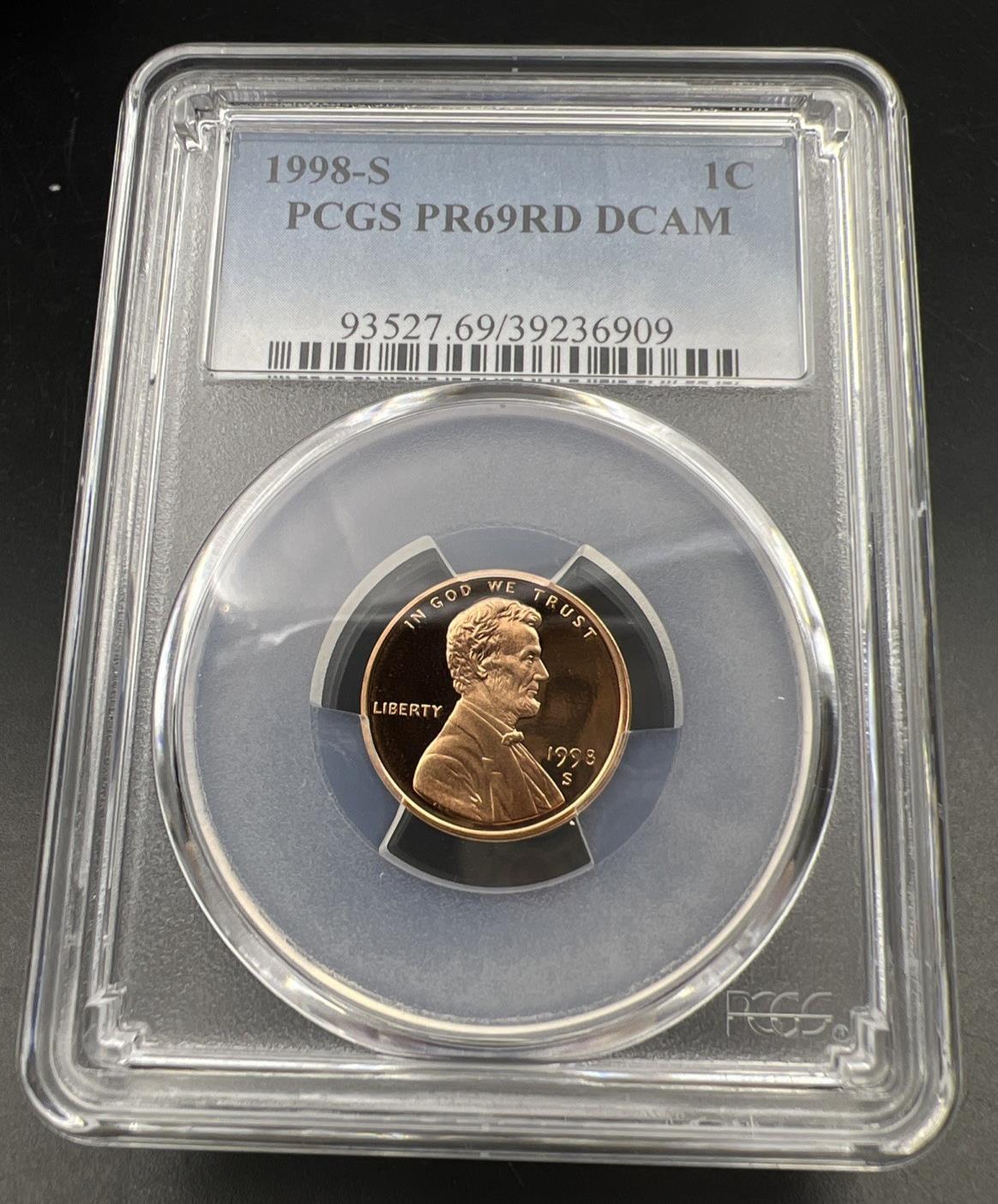 1998 S 1c Lincoln Memorial Cent Coin PCGS PR69 DCAM #09