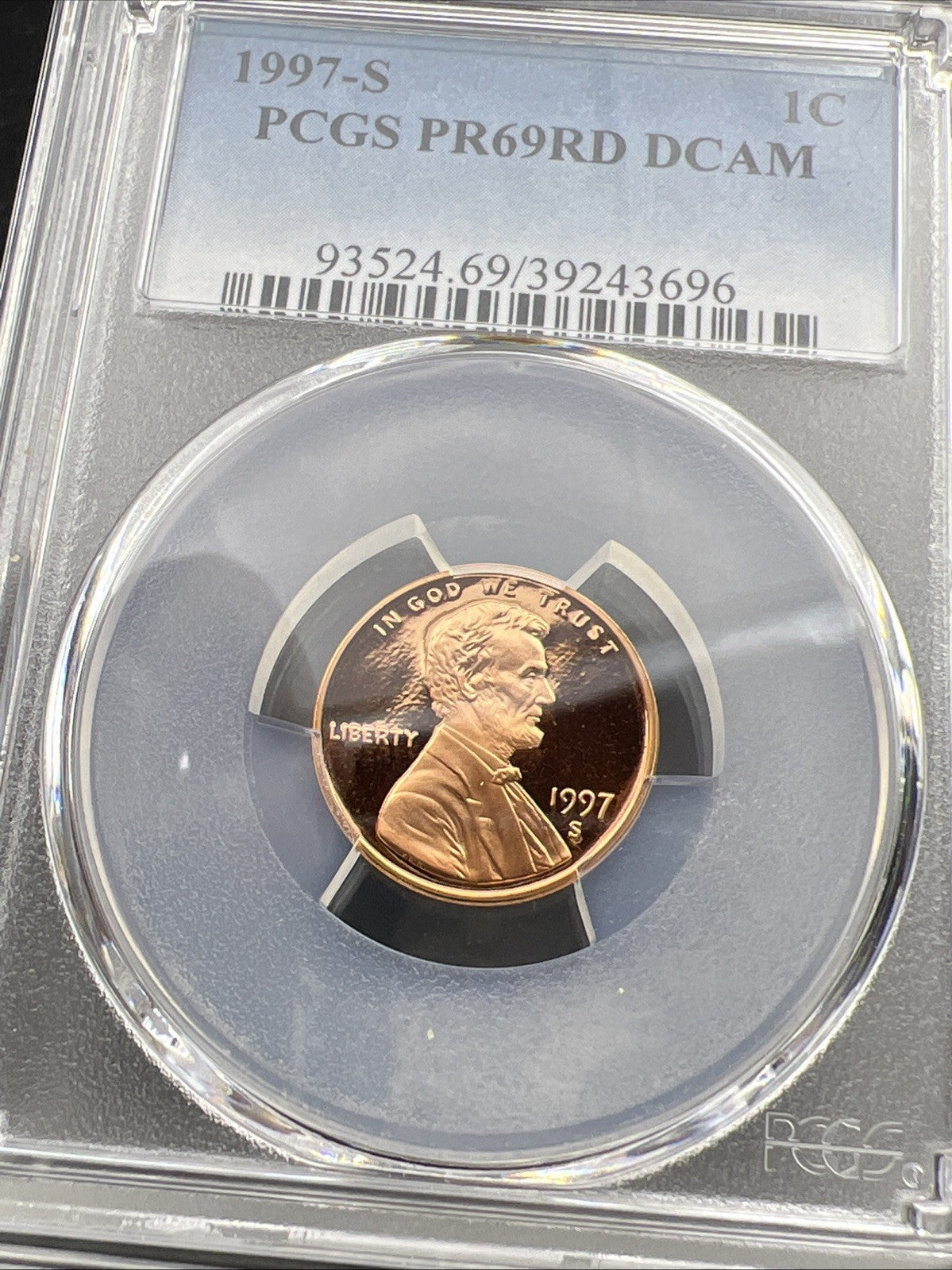 1997 S 1c Lincoln Memorial Cent Coin PCGS PR69 DCAM #96