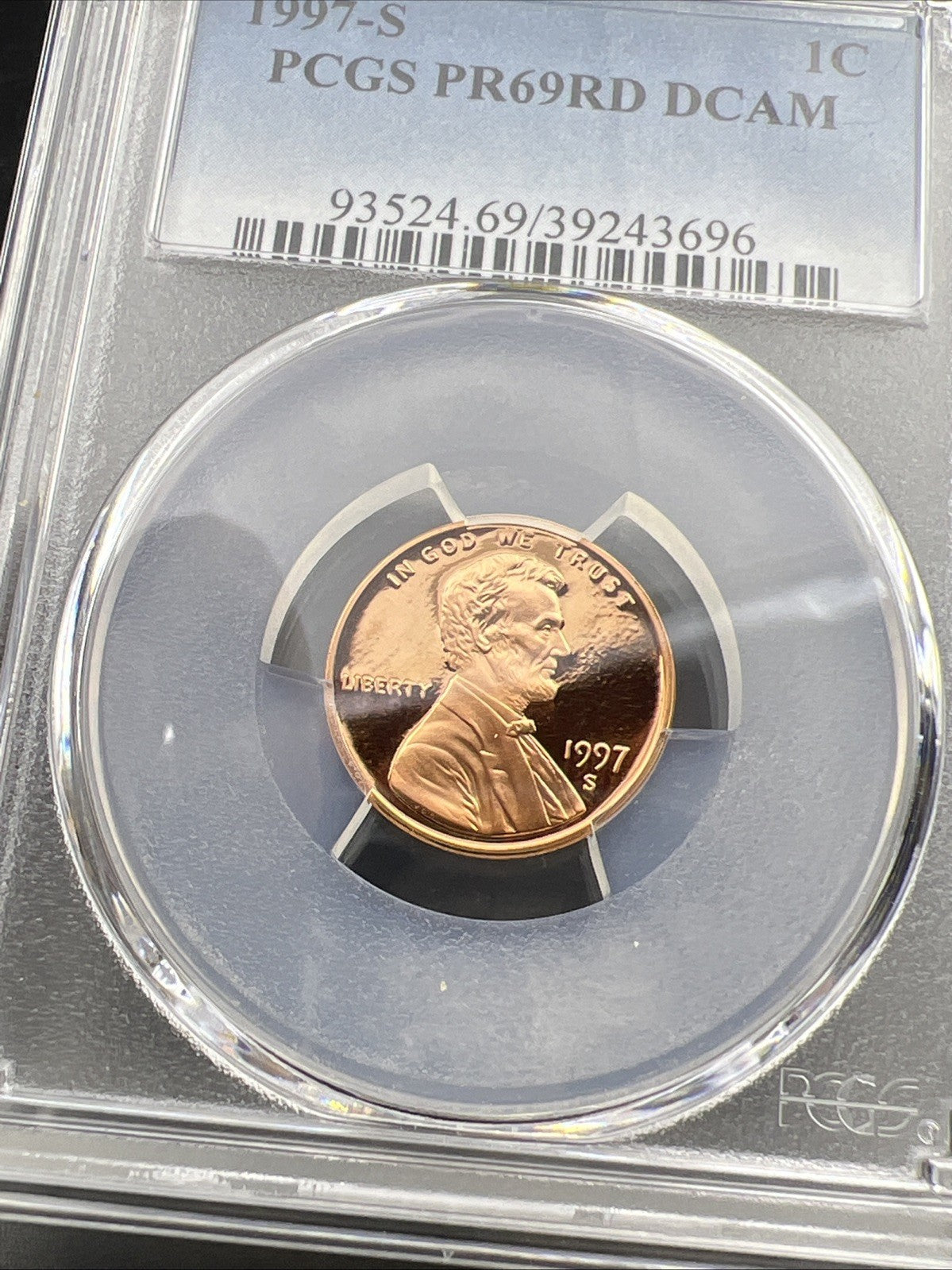 1997 S 1c Lincoln Memorial Cent Coin PCGS PR69 DCAM #96