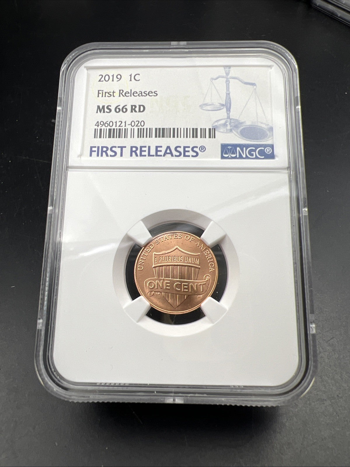 2019 P 1c Lincoln Shield Cent Coin NGC MS66 RD #020 First Releases