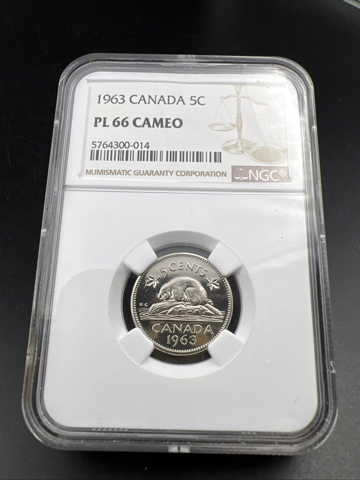 1963 5c Canada Proof-like Beaver Nickel Coin PL65 Cameo NGC Certified