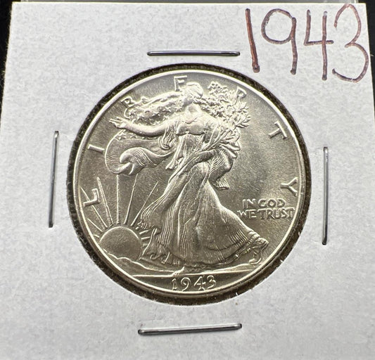1943 P 50c Walking Liberty Silver Half Dollar UNC Uncirculated