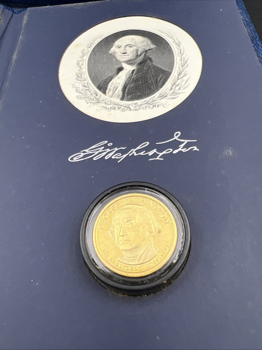 2007 $1 Washington Presidential Dollar Coin & Signature Set with Box COA -Toning