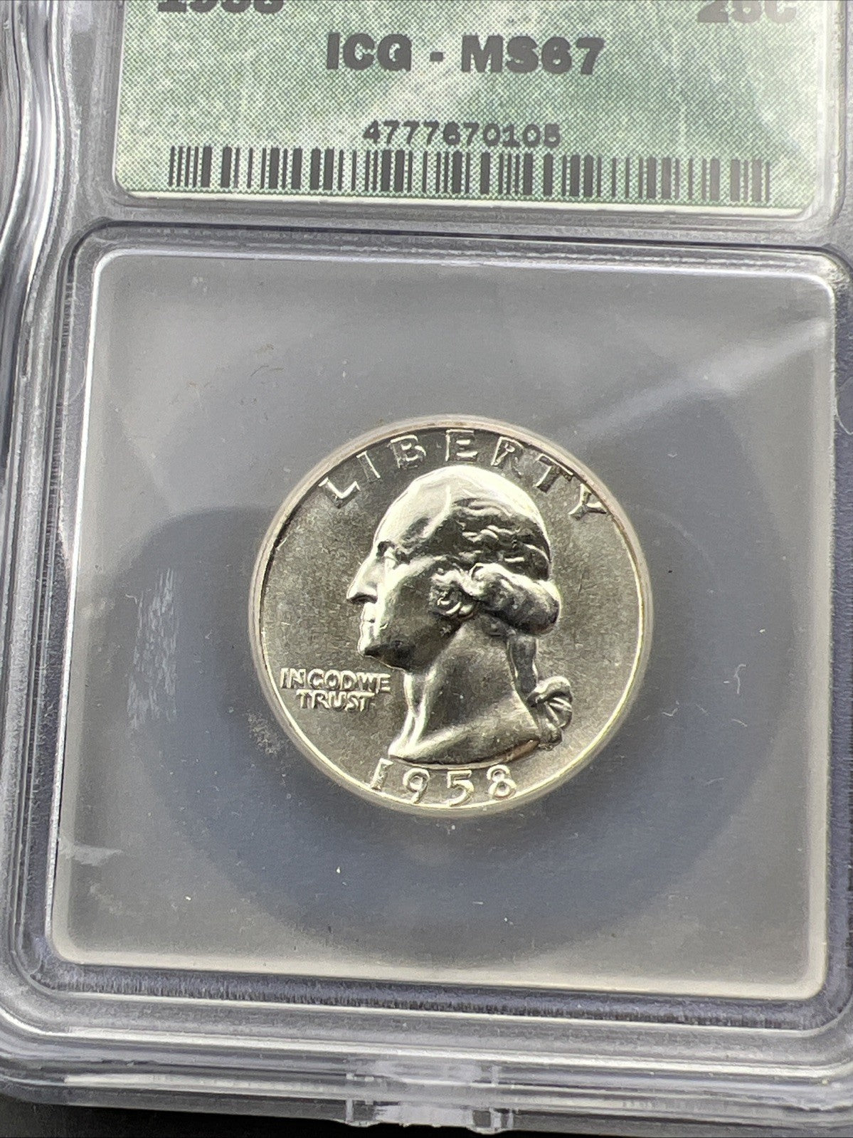 1958 P Washington Silver Quarter Coin ICG MS67 Gem BU Uncirculated #10