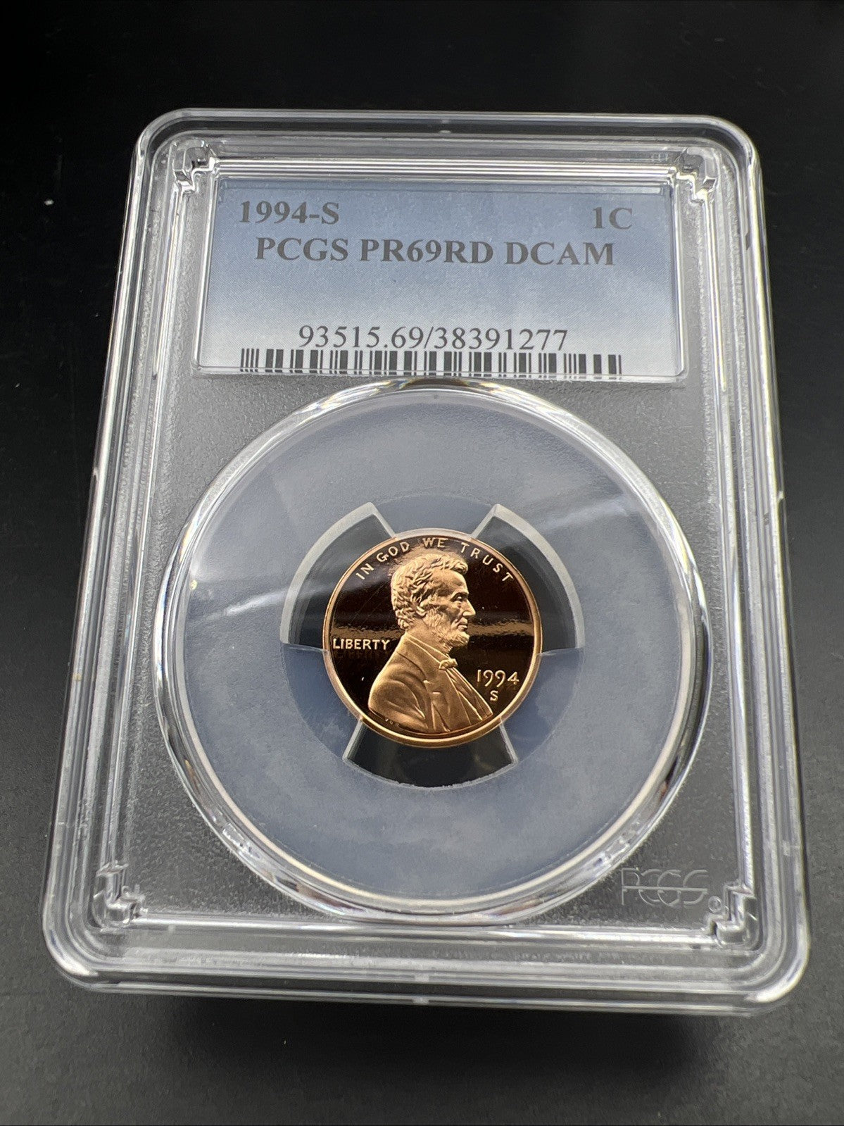 1994 S 1c Lincoln Memorial Cent Coin PCGS PR69 DCAM #77