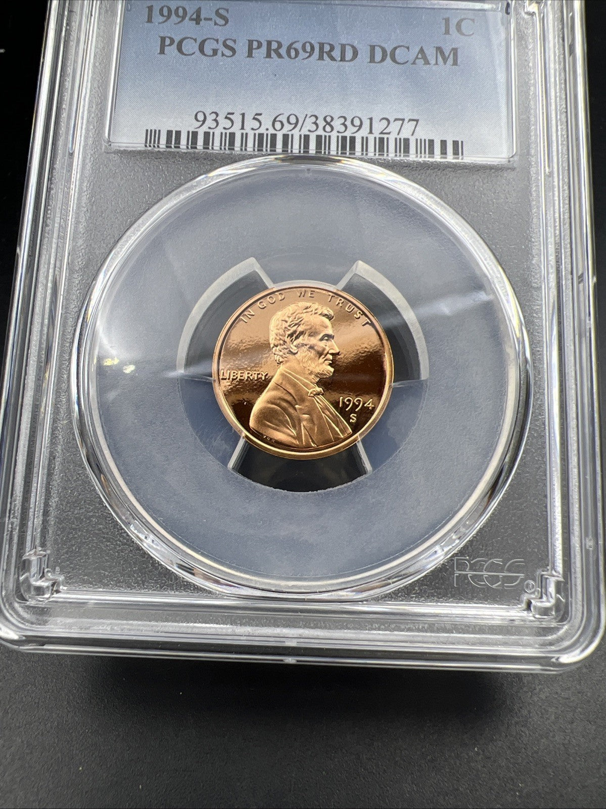 1994 S 1c Lincoln Memorial Cent Coin PCGS PR69 DCAM #77