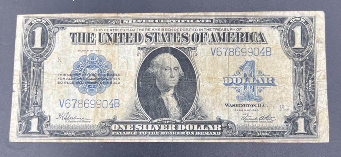 1923 $1 One Dollar Silver Certificate Horse Blanket Blue Seal Choice VG / Fine V