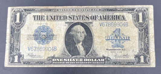 1923 $1 One Dollar Silver Certificate Horse Blanket Blue Seal Choice VG / Fine V