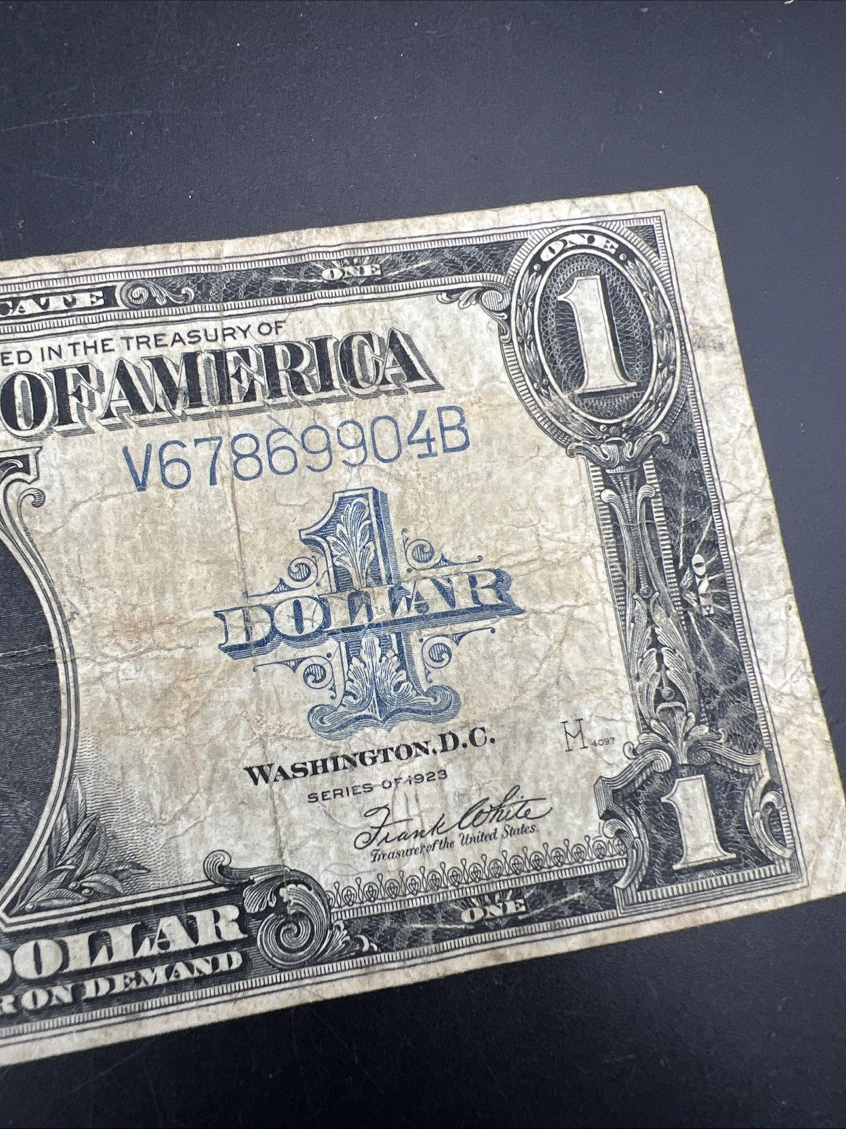 1923 $1 One Dollar Silver Certificate Horse Blanket Blue Seal Choice VG / Fine V