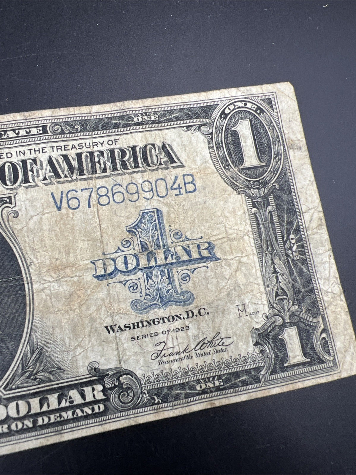 1923 $1 One Dollar Silver Certificate Horse Blanket Blue Seal Choice VG / Fine V