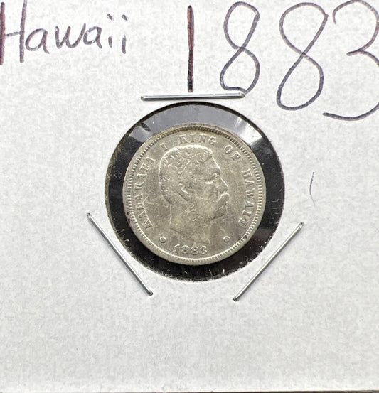 1883 Hawaii 10c Silver Dime Coin Territorial Issue XF Details Cleaned