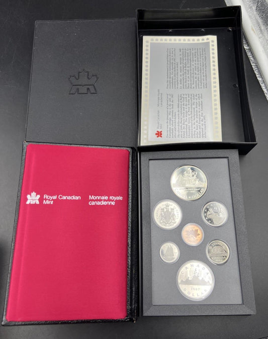 1987 Canada Double Dollar Proof Set Gem Uncirculated Coins With Box & COA