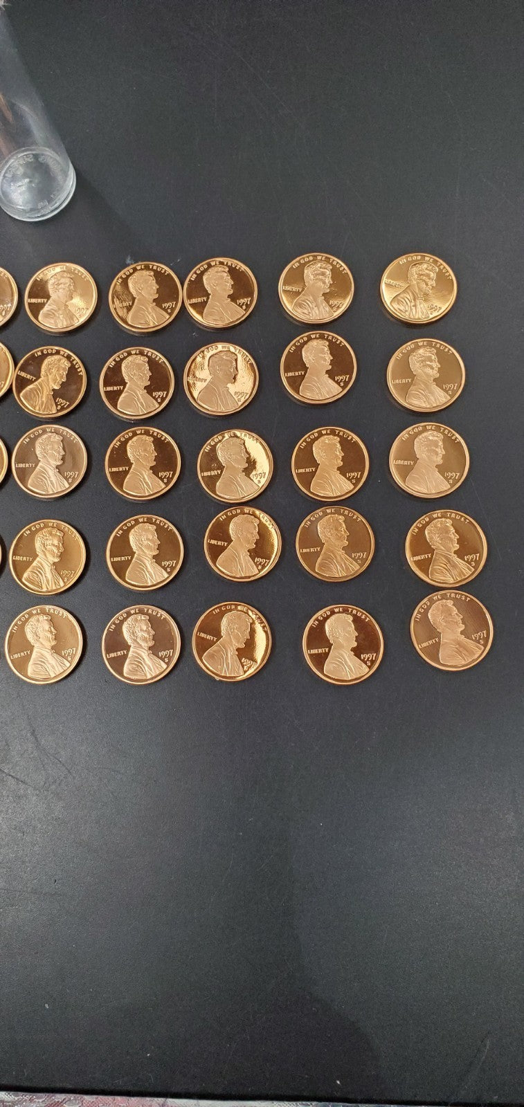 1997 S PROOF Lincoln Cent Roll BU Uncirculated In Plastic Tube