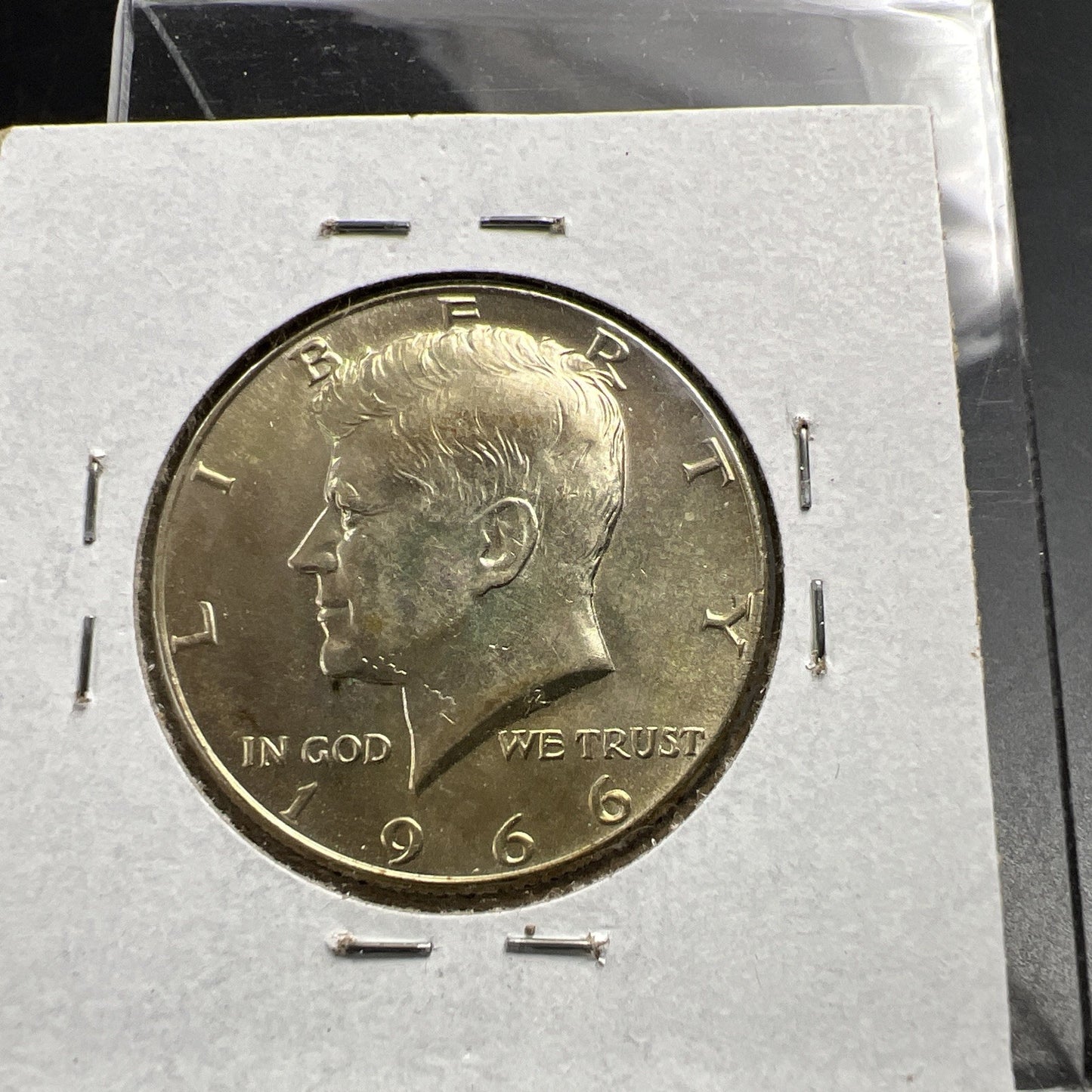 1966 40% Silver Kennedy 50c Half Dollar Coin Nice Toning Toner SKU#J