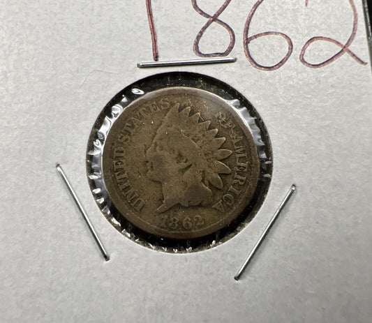 1862 1c Indian Cent Coin Good Circ SKU#A
