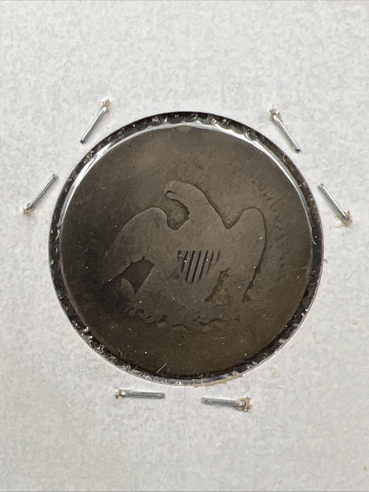 1857 25c Seated Liberty Quarter Very Circulated Condition