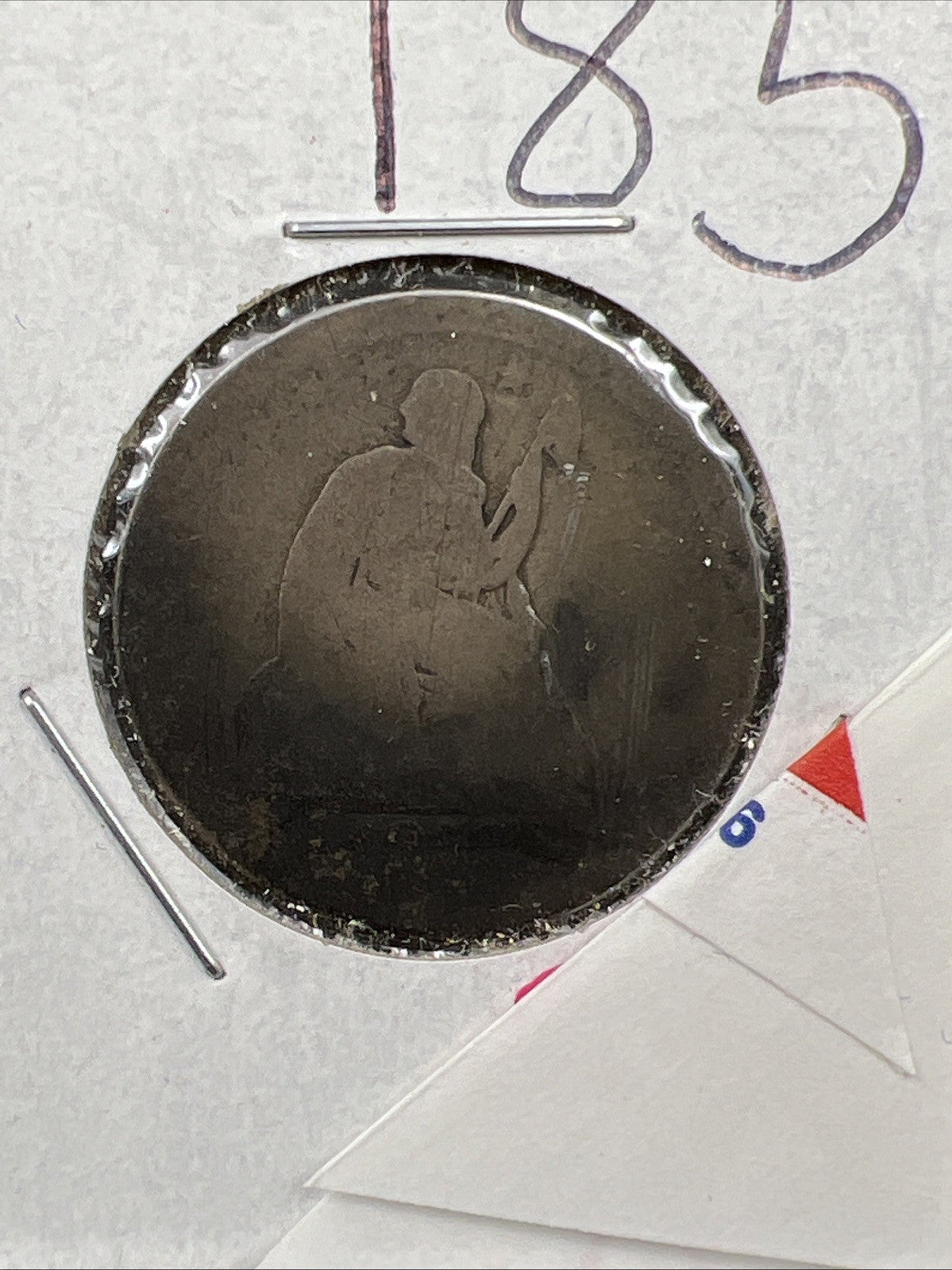 1857 25c Seated Liberty Quarter Very Circulated Condition