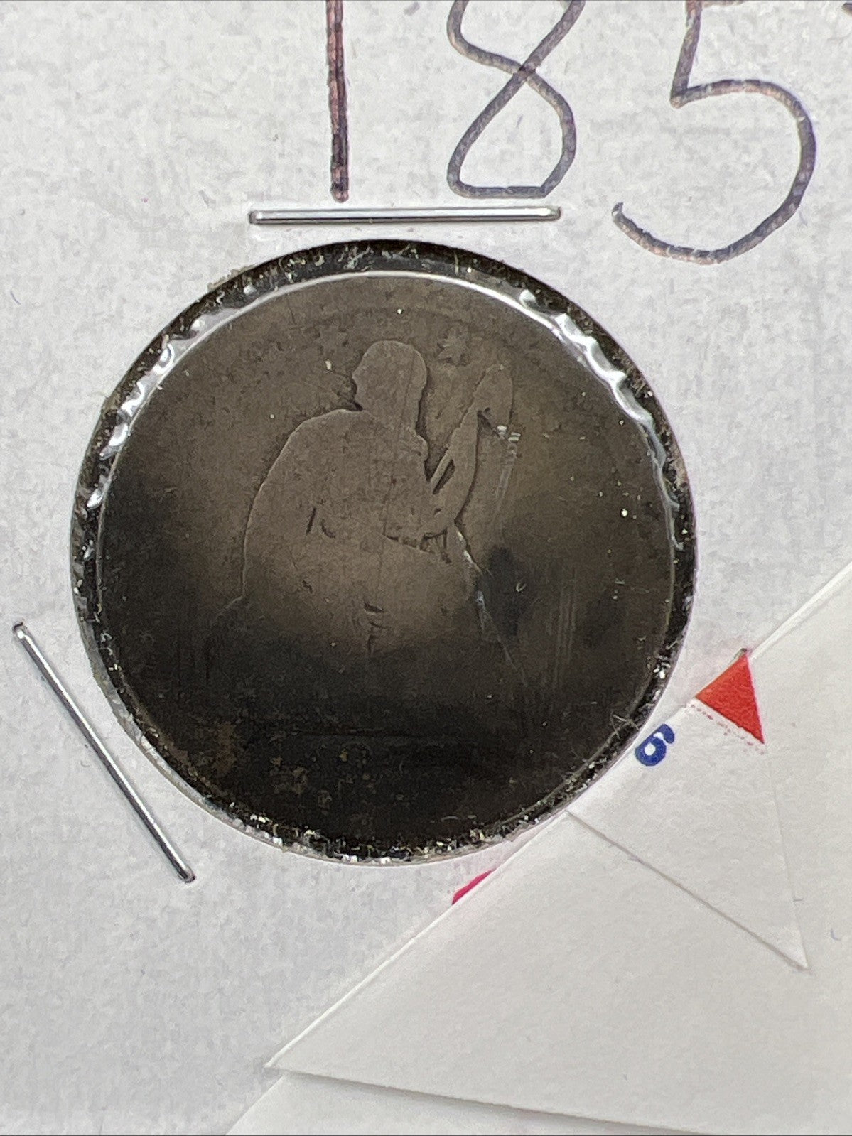 1857 25c Seated Liberty Quarter Very Circulated Condition