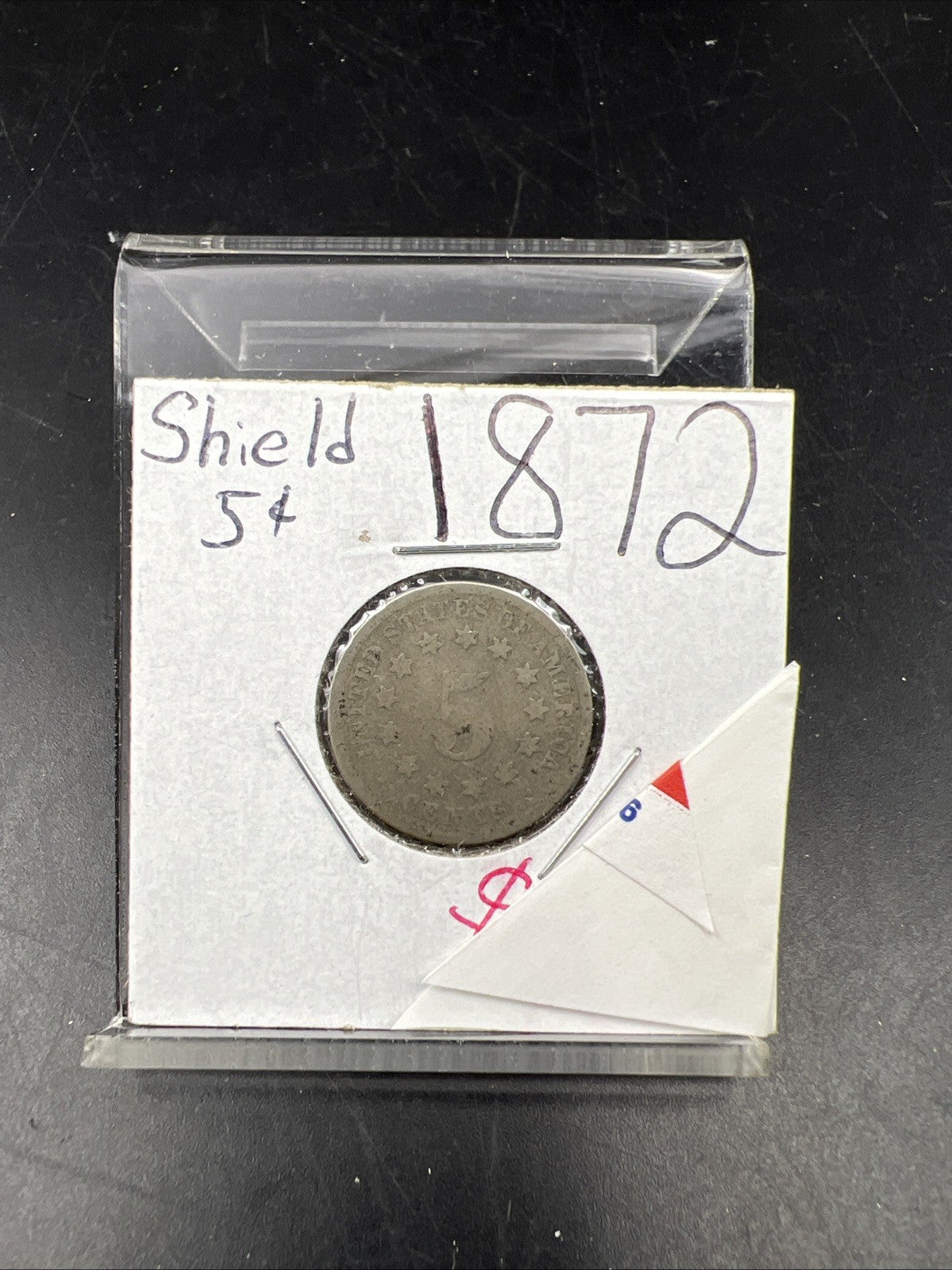 1872 5c Shield Nickel Five Cents Coin Very Circulated SKU#A
