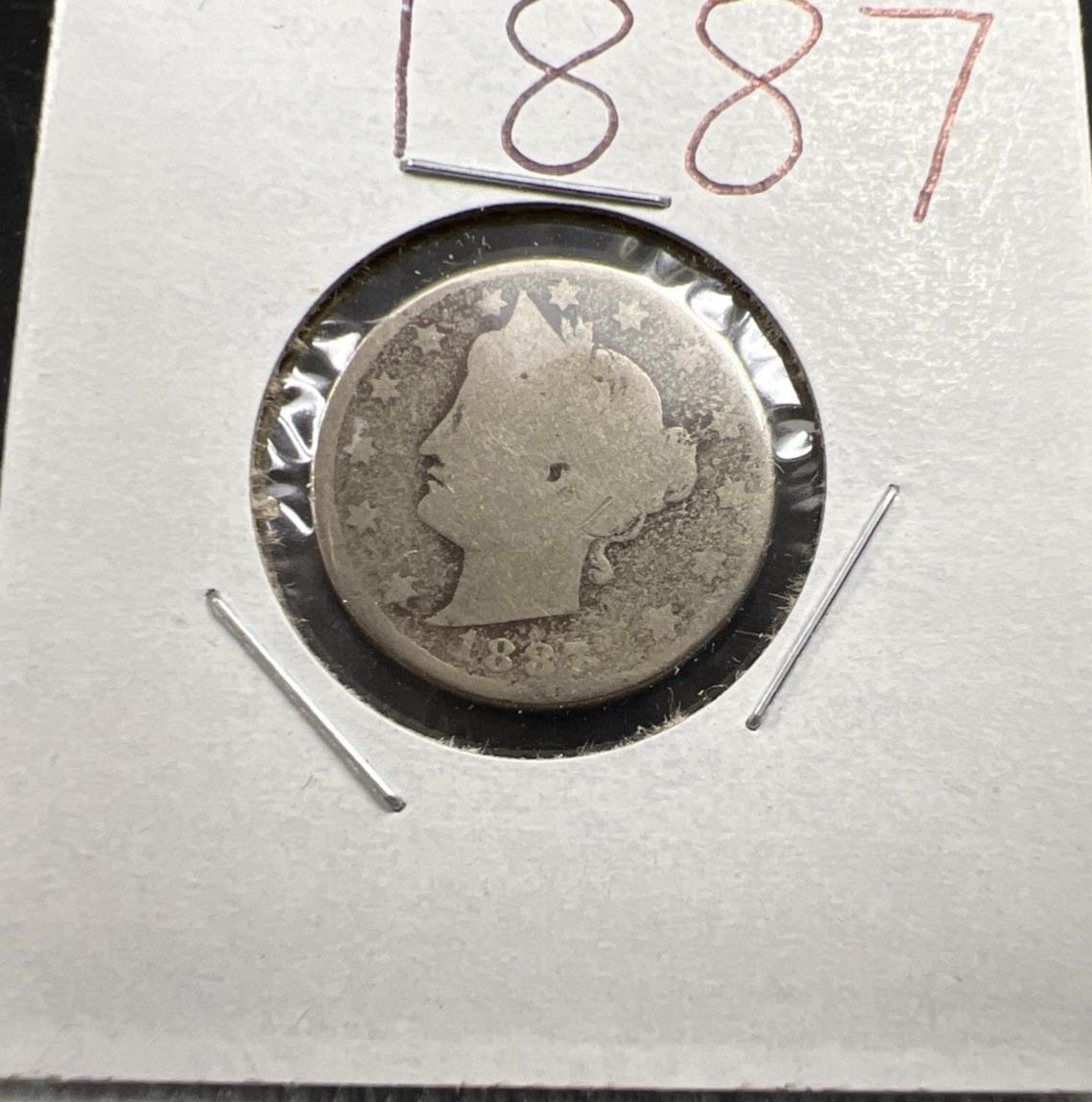 1887 5c Liberty V Nickel Coin Very Circulated SKU#A