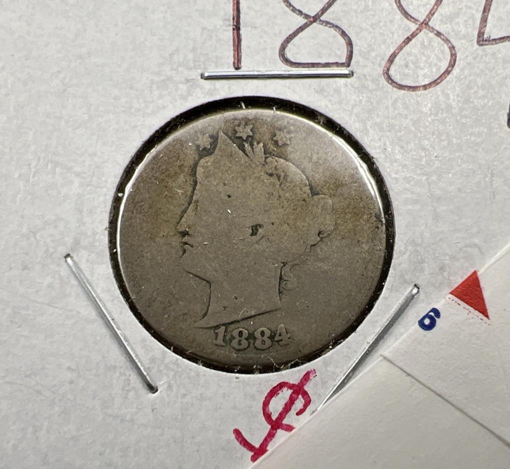 1884 5c Liberty V Nickel Coin Very Circulated SKU#A