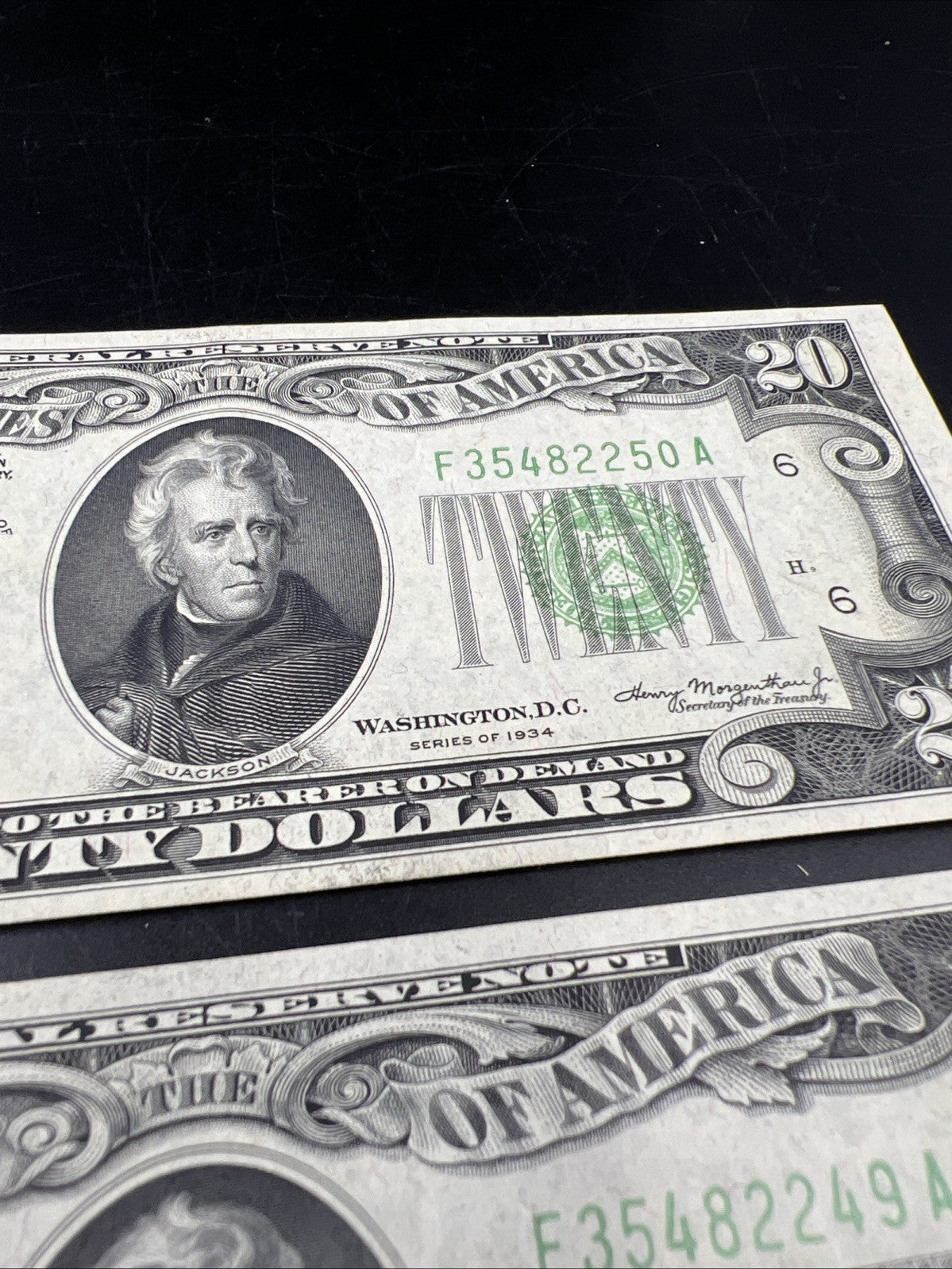 2 Consecutive Note Lot 1934 $20 FRN Federal Reserve Notes Atlanta CH AU / CU