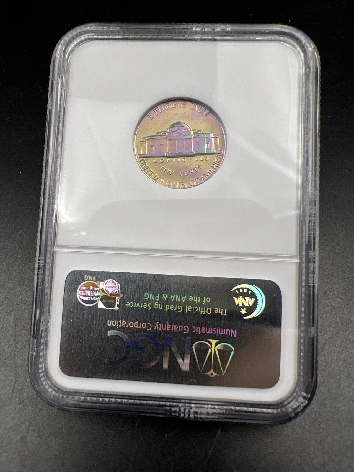 1961 5c Jefferson Nickel NGC PF66 GEM Proof Neat Purple Toning Toner
