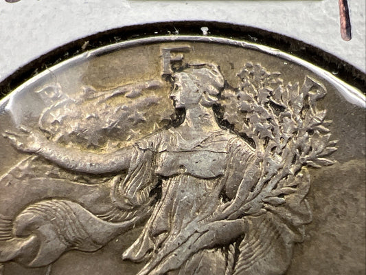 1943 P 50c Walking Liberty 50c Half Dollar Laminated Obverse Error XF EF