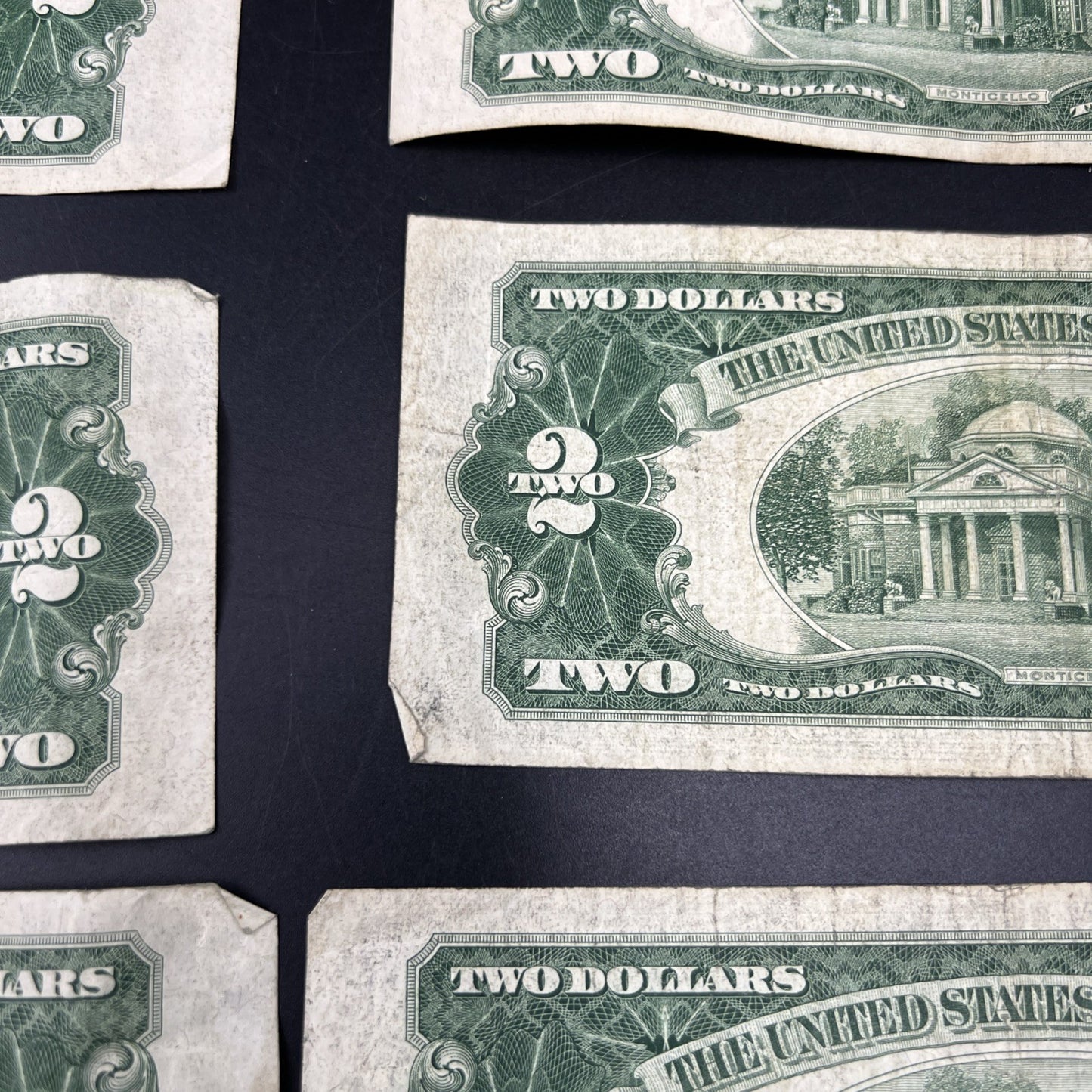 Lot of 10 1953 $2 USN Legal Tender Red Seal Notes VG Very Good Circ #855