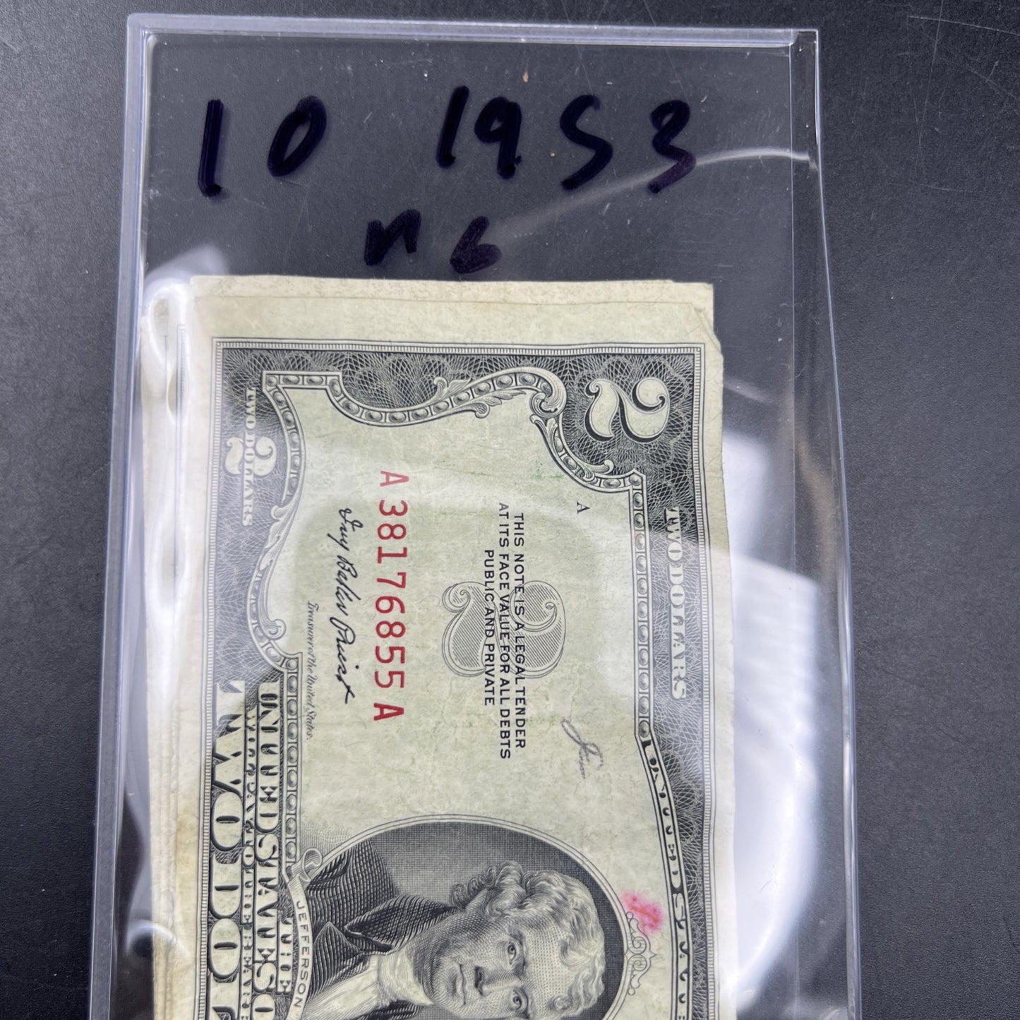 Lot of 10 1953 $2 USN Legal Tender Red Seal Notes VG Very Good Circ #855