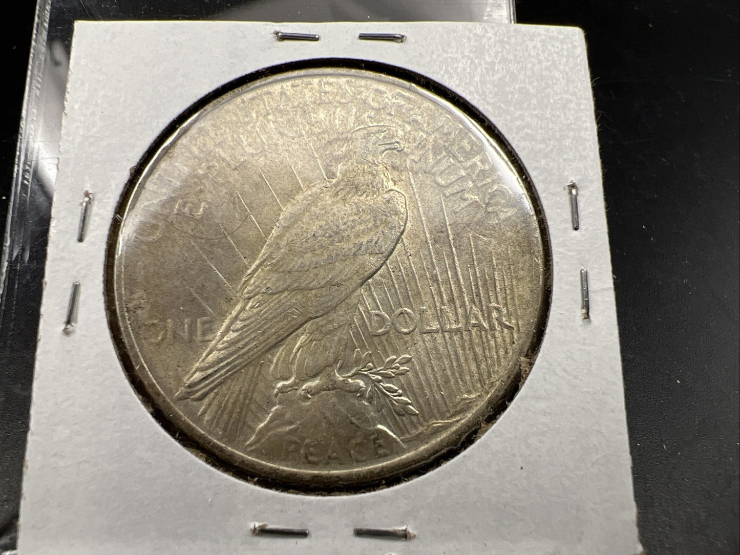 1924 $1 Peace Silver Dollar Coin Laminated Planchet Error AU About UNC