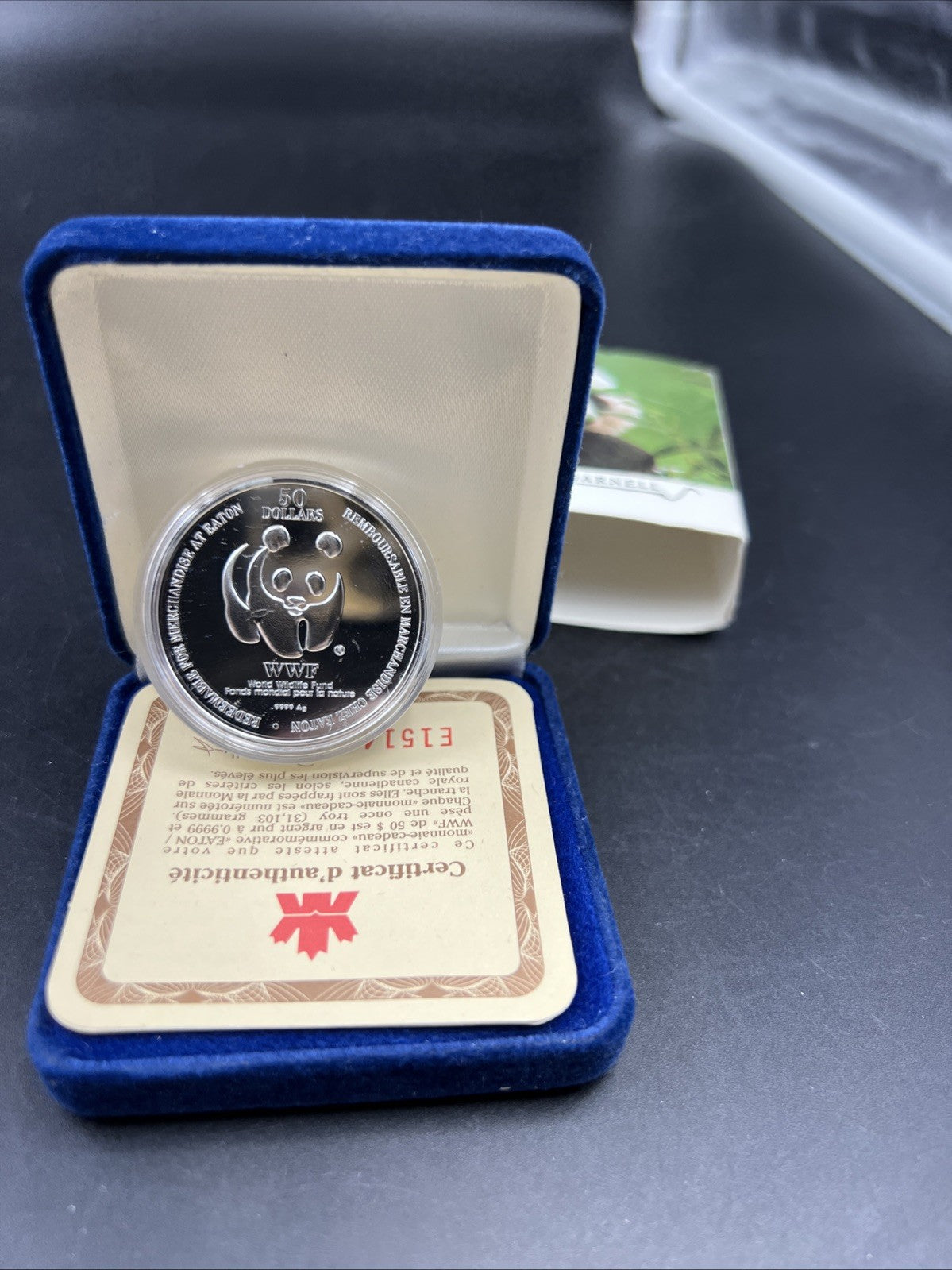 1995 Canada $50 1 oz Silver Panda Coin WWF World Wildlife Foundation